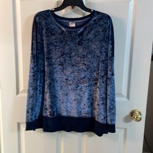 Secret Treasures, size: 2x(18w-20w),color: dark blue,velvet long sleeve